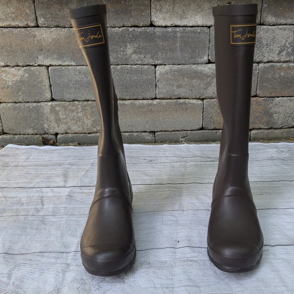 Joules Women's Wellington Boots Rain, Dark Brown UK4, US 6